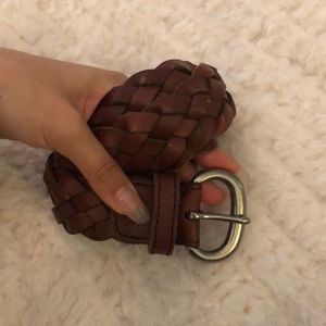 Leather braided belt